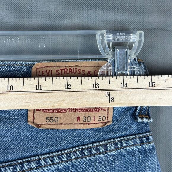 Levi's 550 Relaxed Fit Jeans Pant Men's Size W30 x L30 Blue Button Zip Cotton - Picture 10 of 11